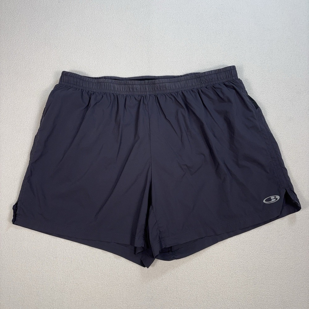 Icebreaker Cool-Lite Lined Shorts Mens L* Navy Lined Drawstring Zip Pocket *READ